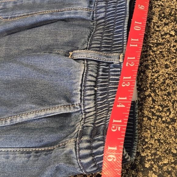 Sanctuary Los Angeles Women's XL Blue Cargo Jeans Elastic Bottom Waist & Hem - Picture 12 of 15